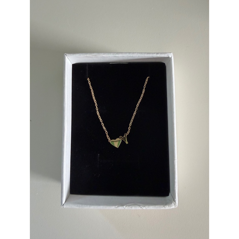 Celeste Adore Necklace OS Gold Initial Y Heart Dainty Adjustable Minimalist